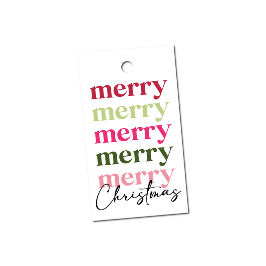 Merry Merry Christmas Gift Tags (Style 2) - 2x3.5", Pack of 10
