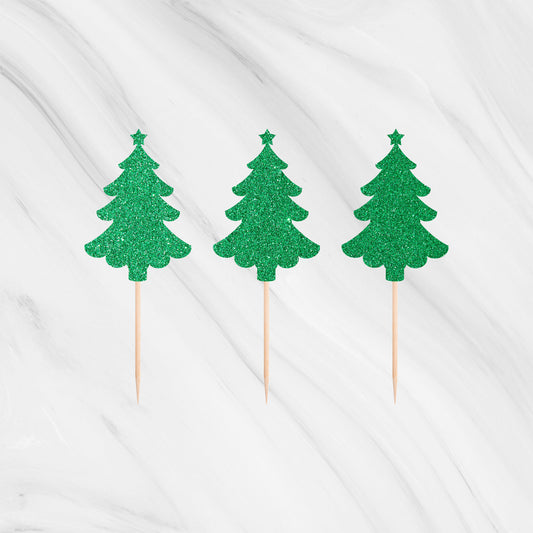 Christmas Tree Cupcake Toppers - Pack of 12