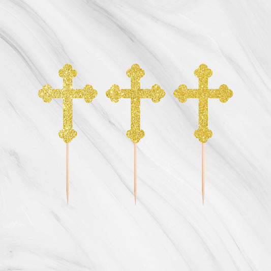 Cross Cupcake Toppers - Pack of 12