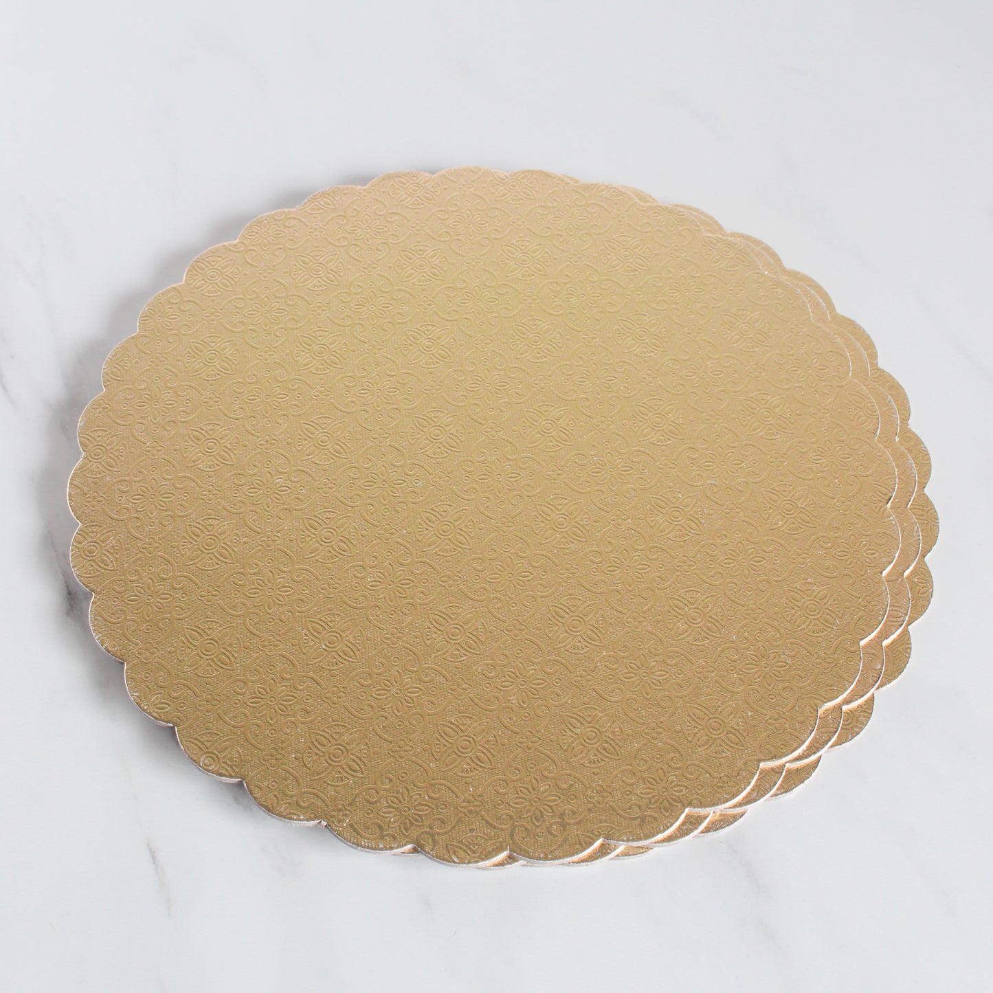 Gold Scalloped Round Cake Board, 12"