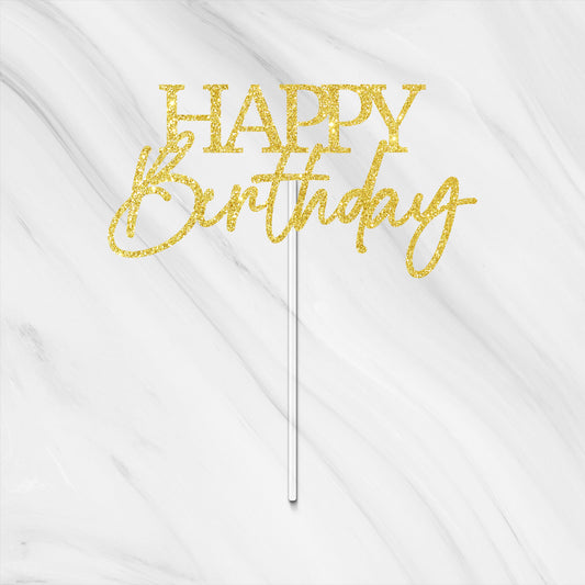 Happy Birthday Cake Topper - Style 2