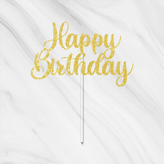 Happy Birthday Cake Topper - Style 4