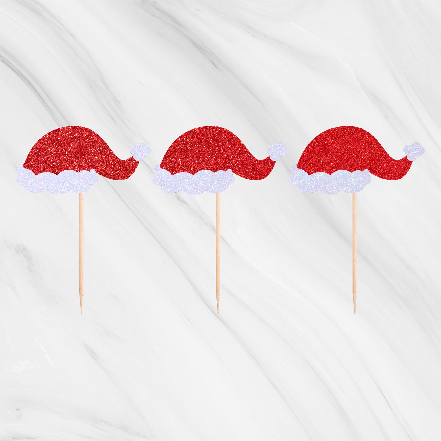 Santa Hat Cupcake Toppers - Pack of 12